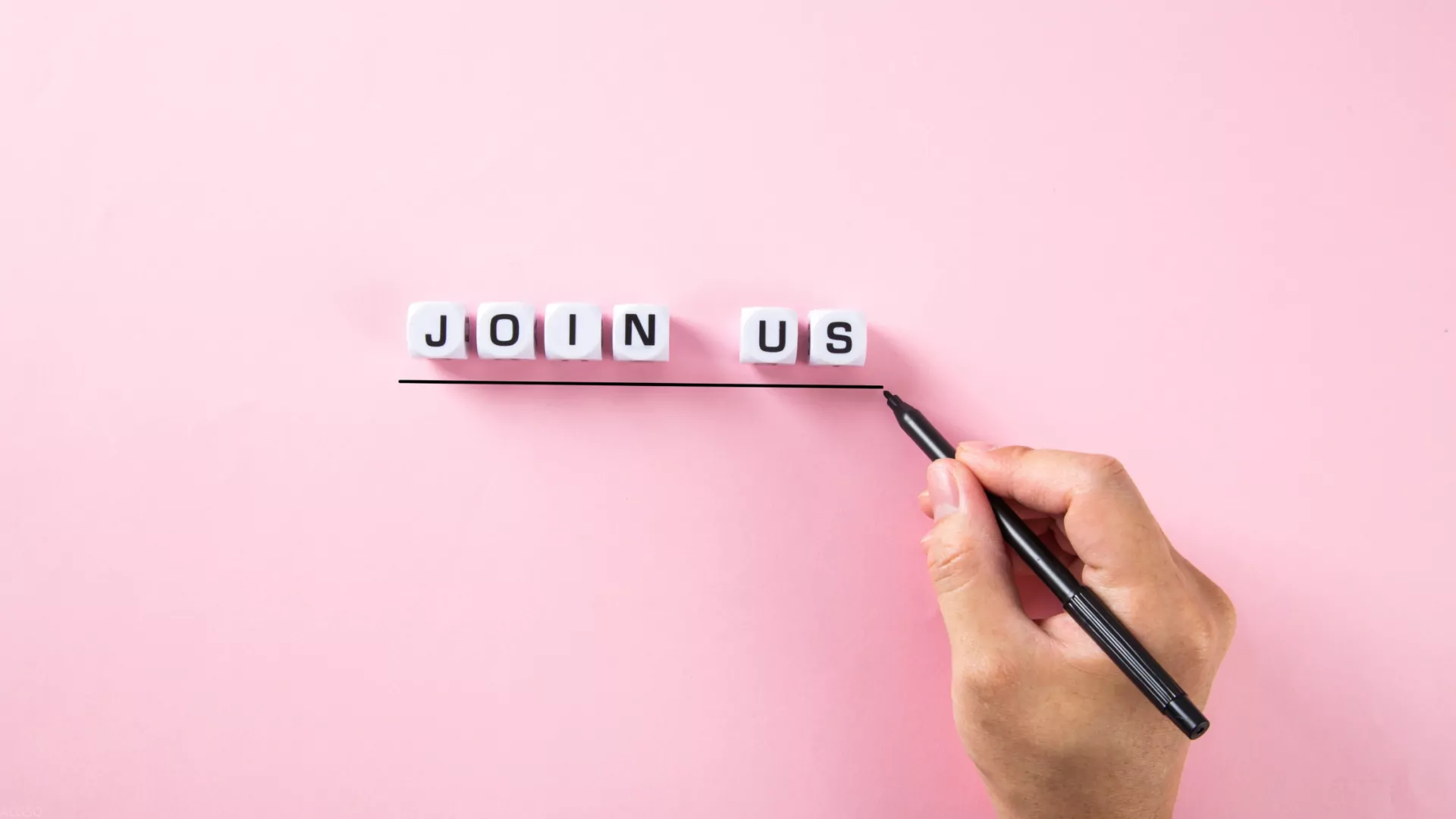 ALGSO Membership website banner with 6 dice spelling "Join Us" on a pink background