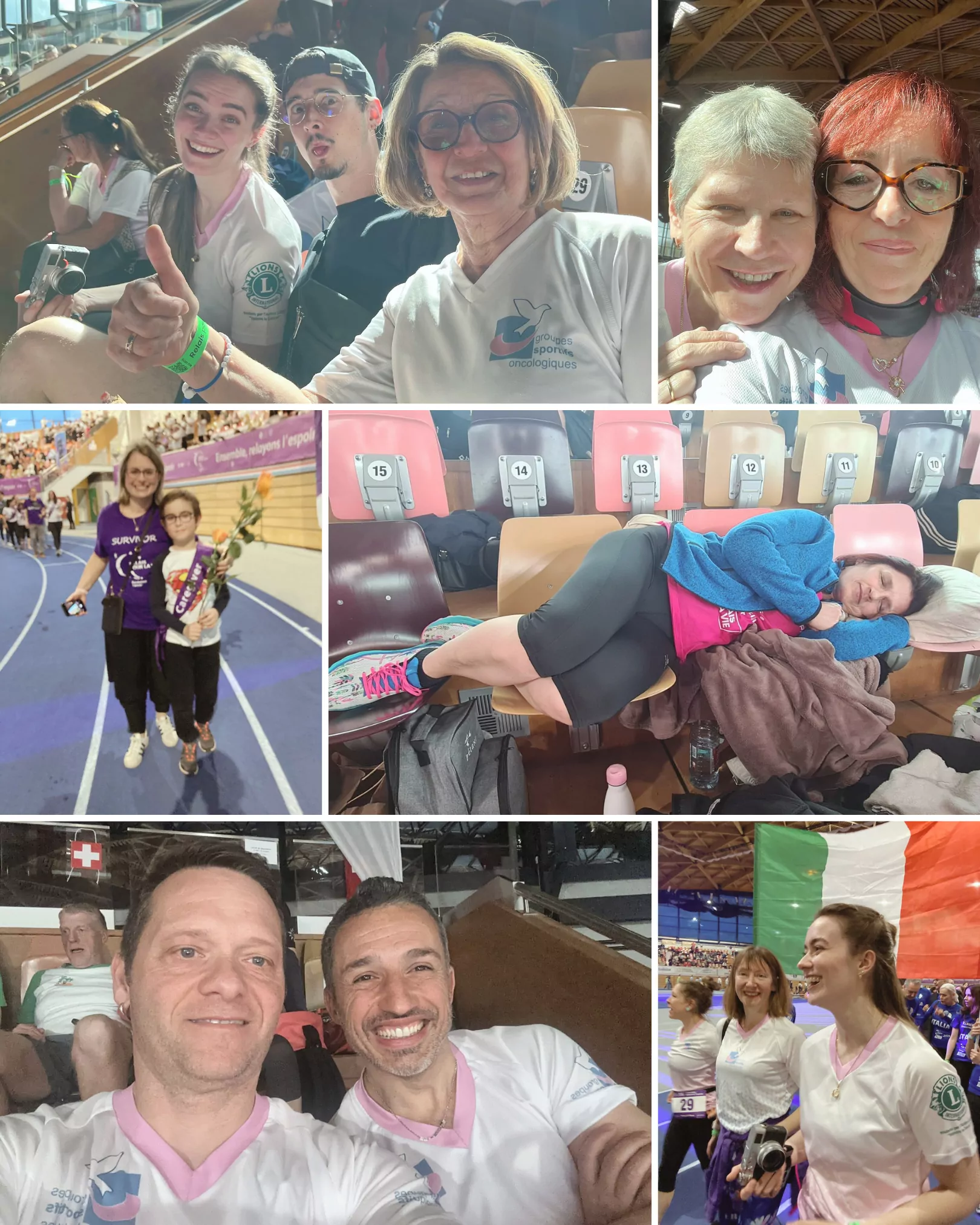Photo collage of the snapshots taken by our ALGSO family at last year's Relais pour la Vie.