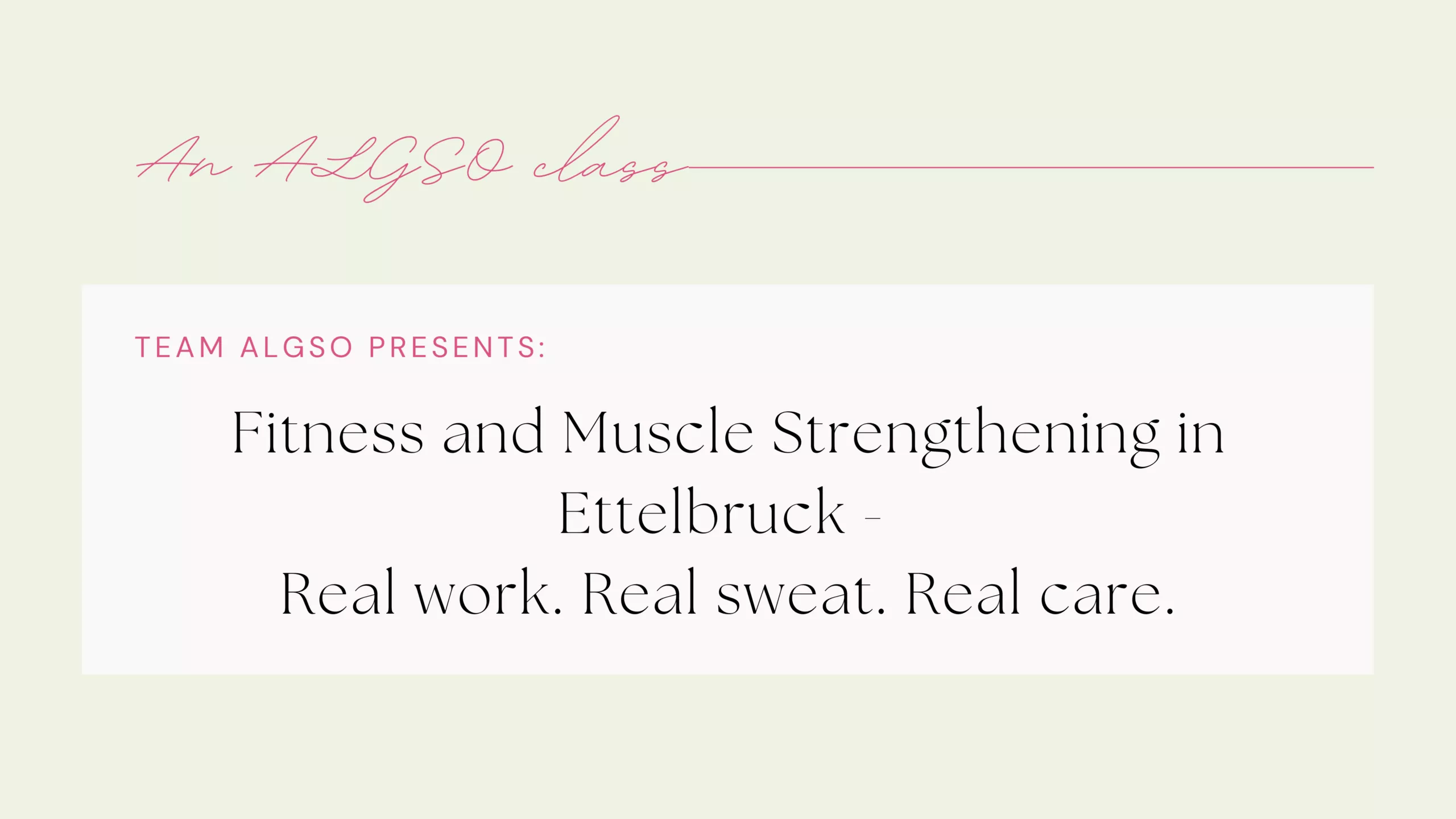 Fitness and Muscle Strengthening in Ettelbruck: Safe, Wholesome Movement with ALGSO